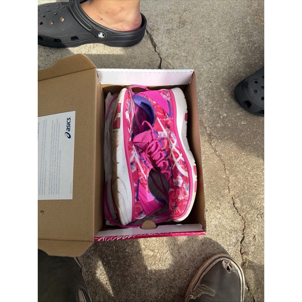 ASICS Gel-Fit Sana 2 PR Women’s 8 Pink Floral Breast Cancer Shoes S562N w/ Box - Picture 2 of 11
